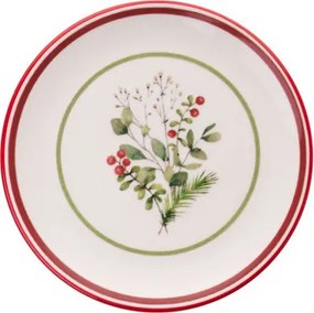 6 részes karácsonyi kerámia desszerttányér készlet Xmas Leaf