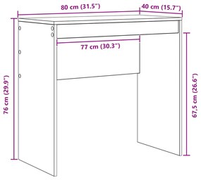 vidaXL Rusztikus Íróasztal Régi Fa Felület Fa 80 x 40 x 76 cm