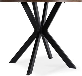 Kerek Étkezőasztal Rusztikus Tölgy/Fekete Színben. LAUREN 90 cm