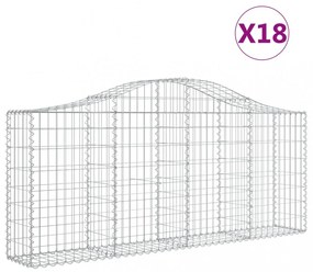 18 db íves horganyzott vas gabion kosár 200x30x80/100 cm