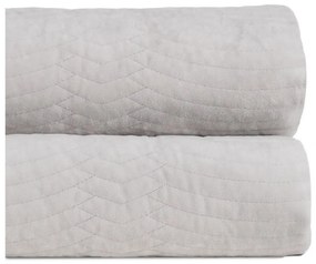 Krémszínű bársony steppelt ágytakaró 230x260 cm – Ixia