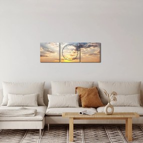 Kép - Elefántok a szavannán (órával) (90x30 cm)
