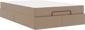 vidaXL Ágykeret matraccal matracmal 2 pcs Sárgásbarna PVC