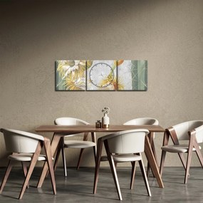 Kép - virágzó kaktuszok (órával) (90x30 cm)