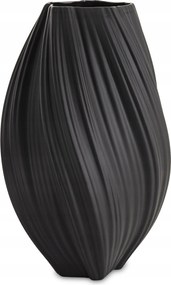 Elegáns fekete porcelán váza modern lakberendezés 34 cm