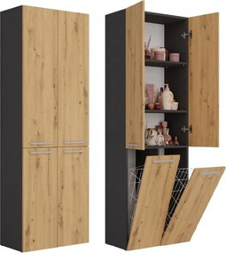 2K DD fürdőszoba szekrény, antracit-tölgy