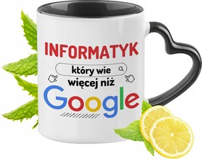 Informatikusoknak Fekete Bögre Szív Alakú Füllel Ajándék