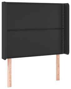fekete műbőr LED-es fejtámla 93x16x118/128 cm