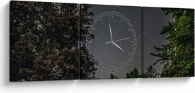 Éjszakai égbolt képe (órával) (90x30 cm)