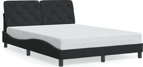 vidaXL fekete bársony ágykeret matrac nélkül 120x200 cm