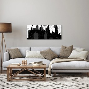 Kép - Város feliratokkal és mintákkal (120x50 cm)