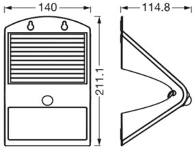 Ledvance - LED Napelemes érzékelős fali lámpa LEPKE LED/4W/3,7V IP65