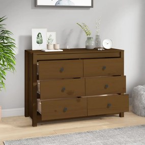 mézbarna tömör fenyőfa kisszekrény 100 x 40 x 72 cm