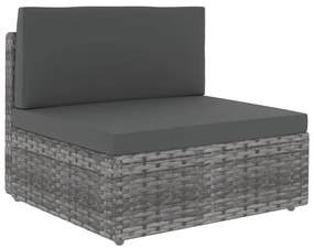 vidaXL 11 részes szürke polyrattan kerti ülőgarnitúra párnákkal