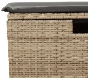 vidaXL bézs polyrattan kerti szék párnával 55 x 55 x 37 cm