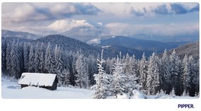 PIPPER. Öntapadós textiltapéta "Tél a hegyekben"