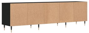 fekete szerelt fa TV-szekrény 150 x 30 x 44,5 cm