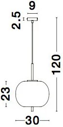 NOVALUCE 9624071 LATO Modern Függesztett Lámpa E27 IP20