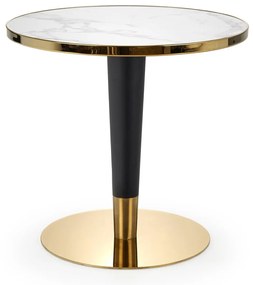Asztal Houston 1532Fehér márvány, Aranysárga, Fekete, 74cm, Fém, Kerámia, Fém