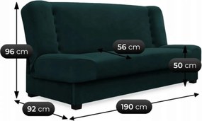 Zestaw 2x Wersalka Rozkładana PIANO Zielona Welurowa