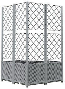 világosszürke PP rácsos kerti ültetőláda 80 x 80 x 136 cm