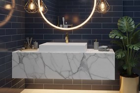 Rea Goya konglomerátum mosdó, 50 x 37 cm, fehér, REA-U8900