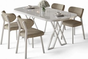Axton étkezőgarnitúra, fehér-cappuccino, 168 cm – TR240CHR2700