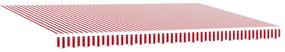 Manuális Behúzható Napellenző LED Piros és Fehér Csík 500x300 cm