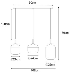 Design lógólámpa fekete arannyal és füstüveggel 3-lámpás - Kyan
