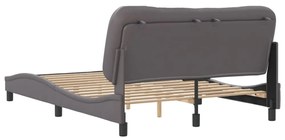 szürke műbőr ágykeret matrac nélkül Hvar 140 x 190 cm