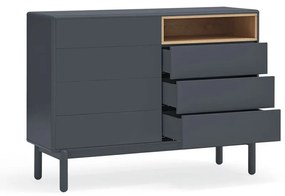 Sötétszürke alacsony komód 120x90 cm Corvo - Teulat