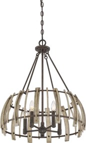 Quoizel loft függeszték wood hollow fekete falusias elsqz-wood-hollow-5p