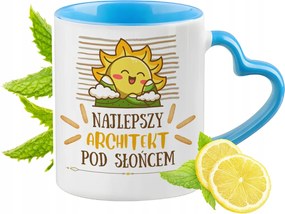 Építészeknek Kék Bögre Szív Alakú Füllel Ajándék