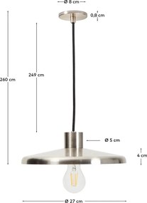 Ezüstszínű függőlámpa fém búrával Nuvira – Kave Home