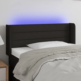 fekete szövet LED-es fejtámla 83 x 16 x 78/88 cm