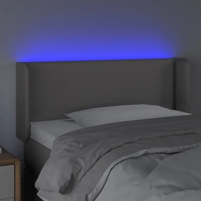 szürke műbőr LED-es fejtámla 83x16x78/88 cm