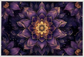 Poszter Alumínium Keret Mandala Harmónia Zen Meditáció Energia Virág 60x40