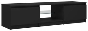 fekete TV-szekrény LED lámpákkal 140 x 40 x 35,5 cm