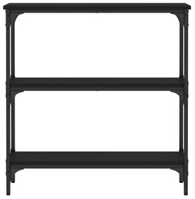 fekete szerelt fa tálalóasztal 75x22,5x75 cm
