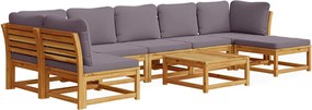 vidaXL 8 részes tömör akácfa kerti ülőgarnitúra párnákkal