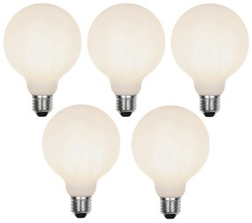 5 darabos E27 3 lépésben szabályozható LED izzó készlet G95 matt 5W 550 lm 2700K