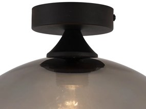 Art Deco mennyezeti lámpa fekete füstüveggel - Sandra