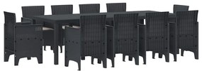 Kert étkező szett 11 pcs Antracit Polt rattan