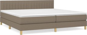 vidaXL tópszínű szövet rugós ágy matraccal 200 x 200 cm