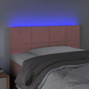 rózsaszín bársony LED-es fejtámla 80 x 5 x 78/88 cm