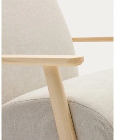 Bézs-krémszínű zsenília fotel Meghan – Kave Home