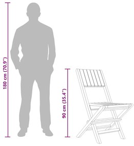 4 db tömör tíkfa összecsukható kerti szék 47 x 61 x 90 cm