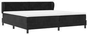 Boxspring Ágy Matrac Készlettel Fekete 200x200 cm Bársony