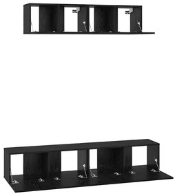 Fali TV Szekrény 4 pcs Fekete tölgy Kicsi 80 x 30 x 30.5 cm