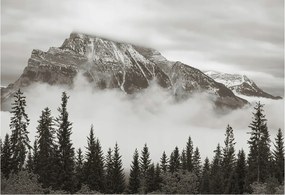 Flizelin tapéta Divatos 3D fali ragasztóval Hegyi táj 152x104 Ragasztó
